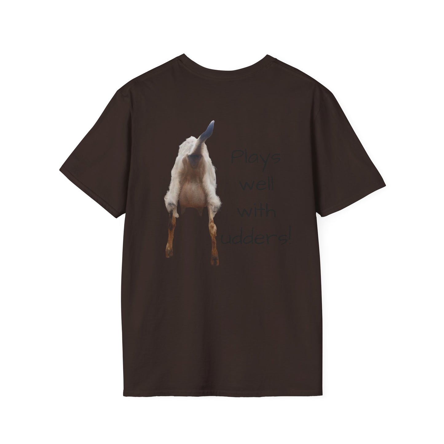 Plays Well With Udders - Unisex Softstyle T-Shirt