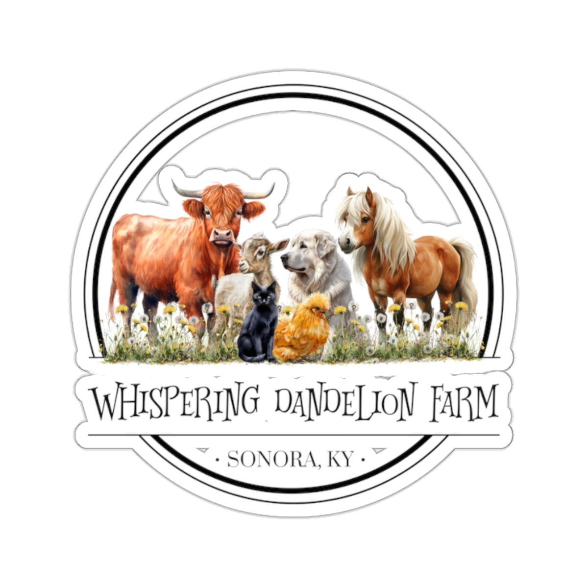 Whispering Dandelion Farm - Kiss-Cut Stickers