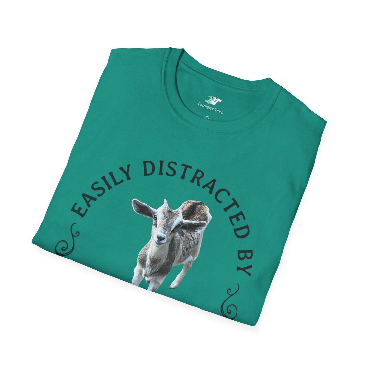 Easily Distracted by GOATS Front - Unisex Softstyle T-Shirt