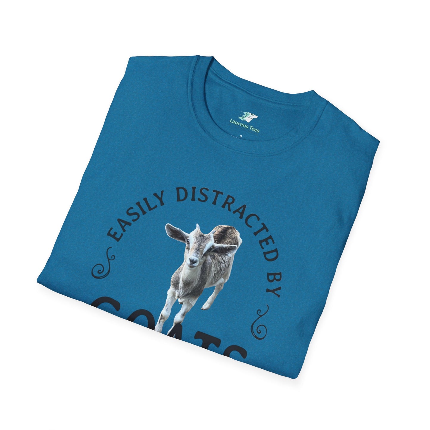 Easily Distracted by GOATS Front - Unisex Softstyle T-Shirt