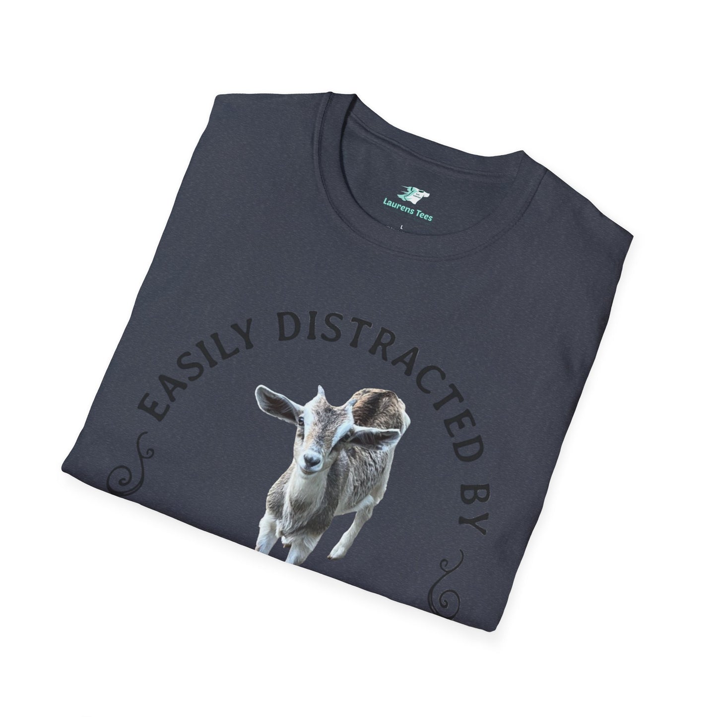 Easily Distracted by GOATS Front - Unisex Softstyle T-Shirt