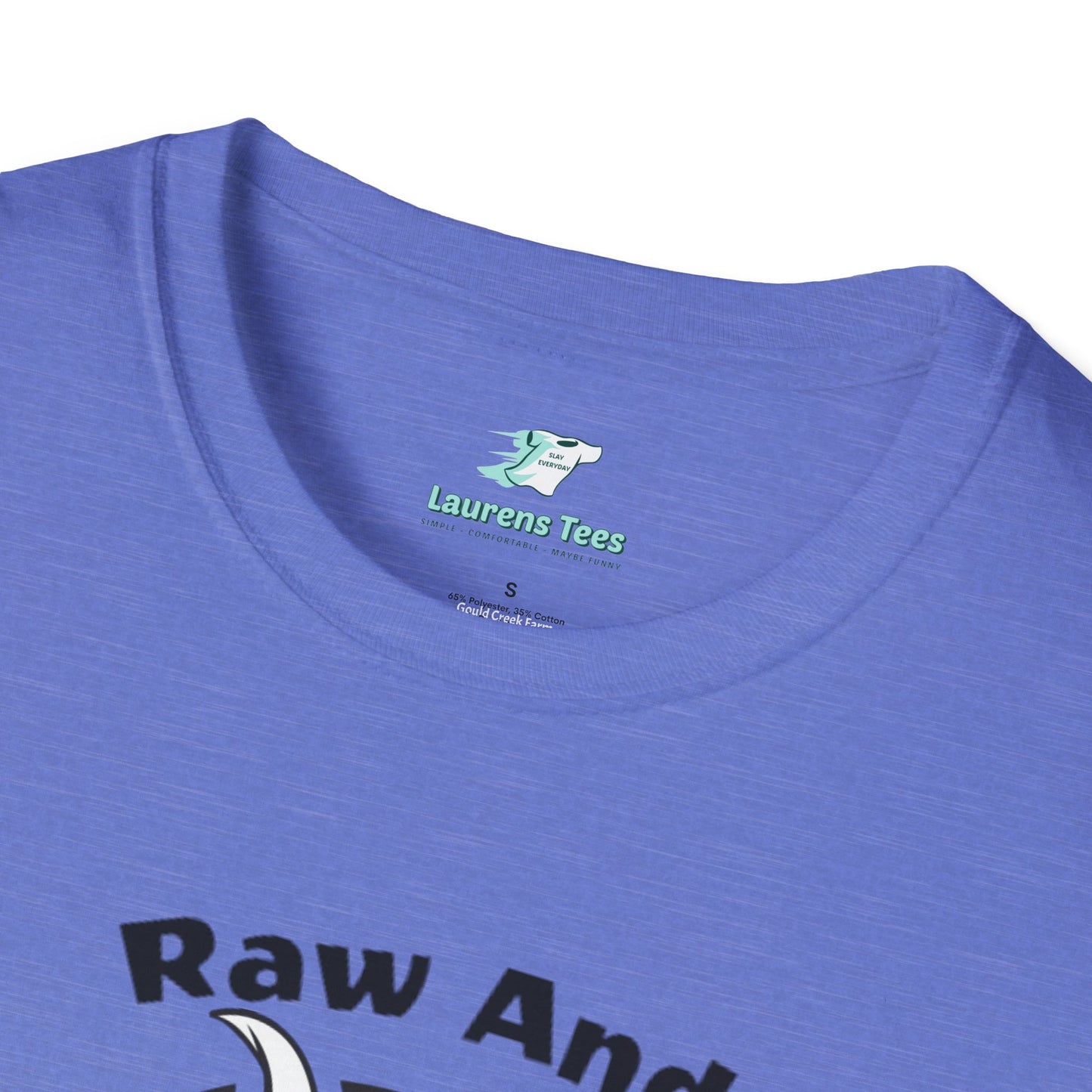 Raw And Udderly Delicious Front - Unisex Softstyle T-Shirt