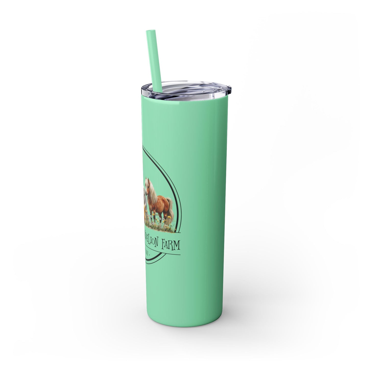 Whispering Dandelion Farm - Skinny Tumbler with Straw, 20oz