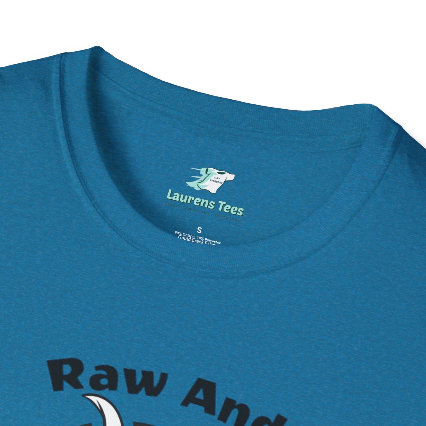 Raw And Udderly Delicious Front - Unisex Softstyle T-Shirt