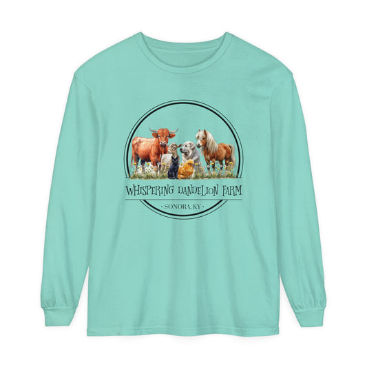 Whispering Dandelion Farm - Unisex Garment-dyed Long Sleeve T-Shirt