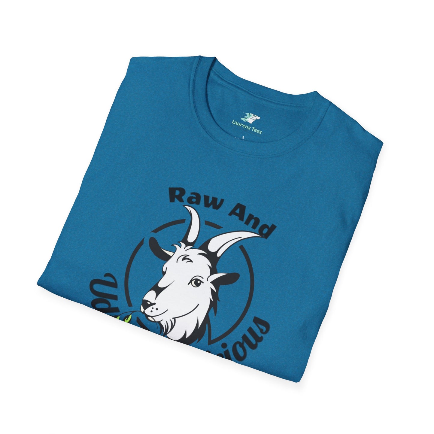 Raw And Udderly Delicious Front - Unisex Softstyle T-Shirt