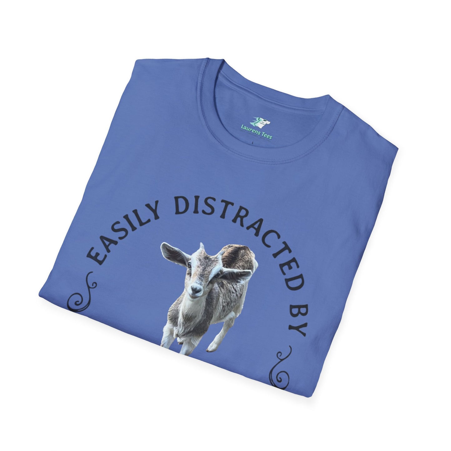 Easily Distracted by GOATS Front - Unisex Softstyle T-Shirt