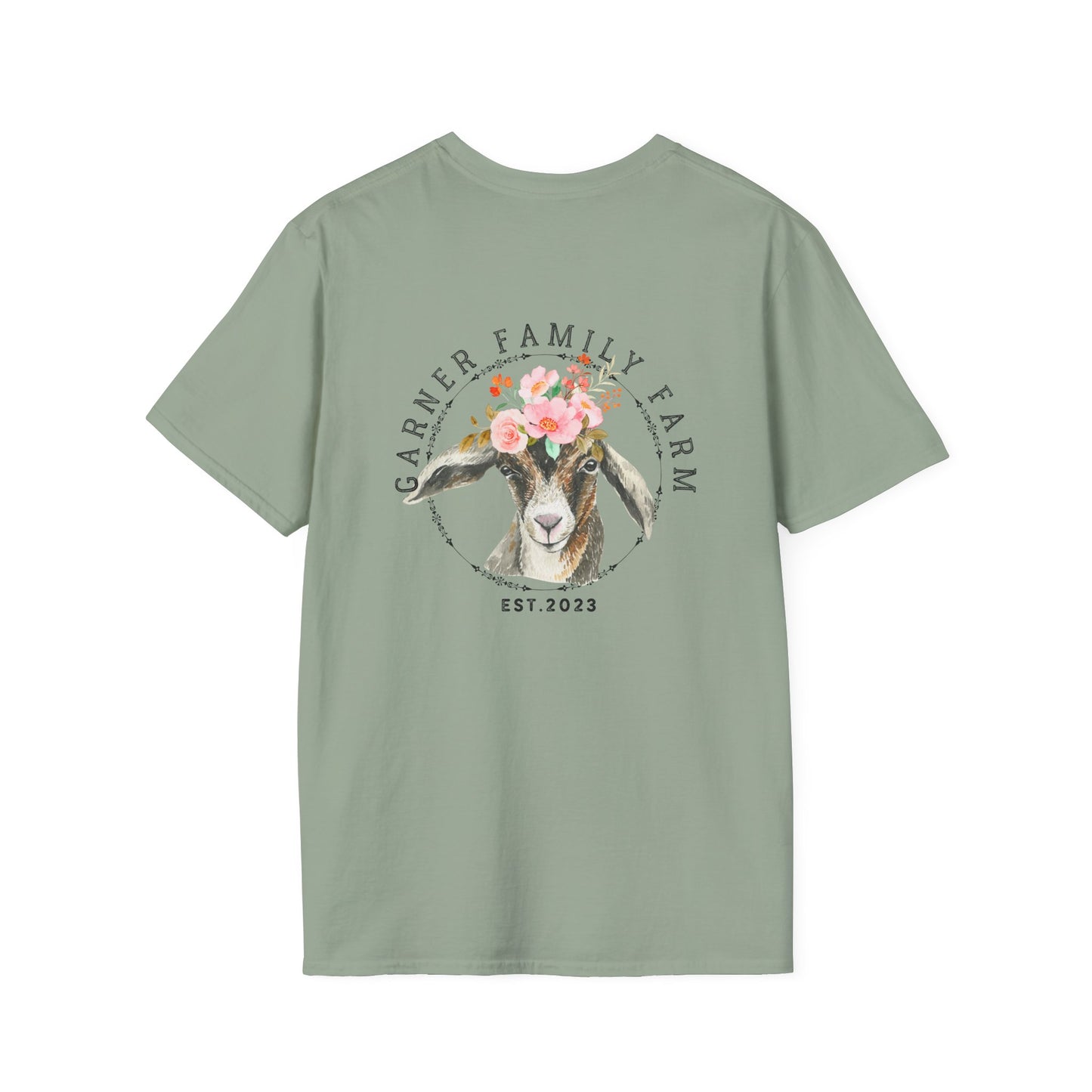 Garner Family Farm Front/Back - Unisex Softstyle T-Shirt