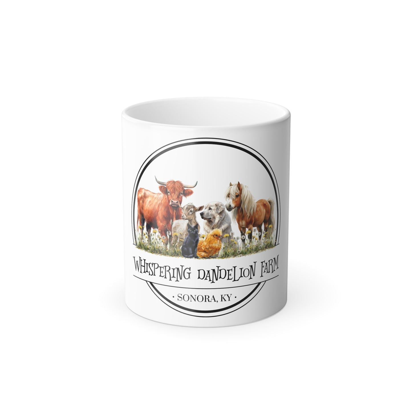 Whispering Dandelion Farm - Color Morphing Mug, 11oz