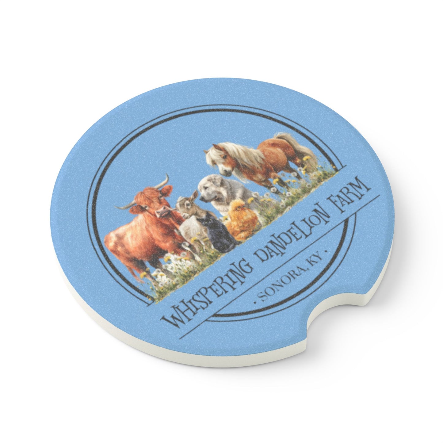 Whispering Dandelion Farm - Soapstone Car Coaster