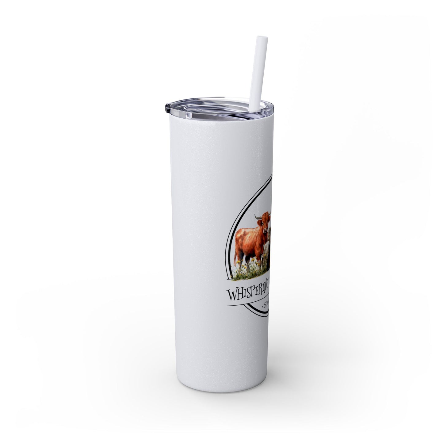 Whispering Dandelion Farm - Skinny Tumbler with Straw, 20oz