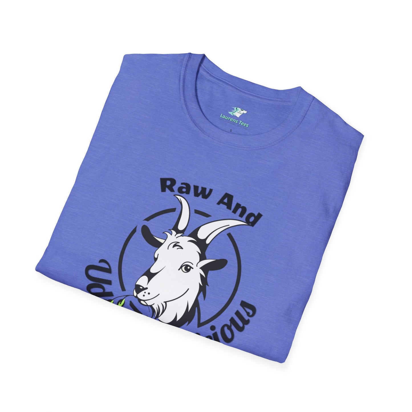 Raw And Udderly Delicious Front - Unisex Softstyle T-Shirt