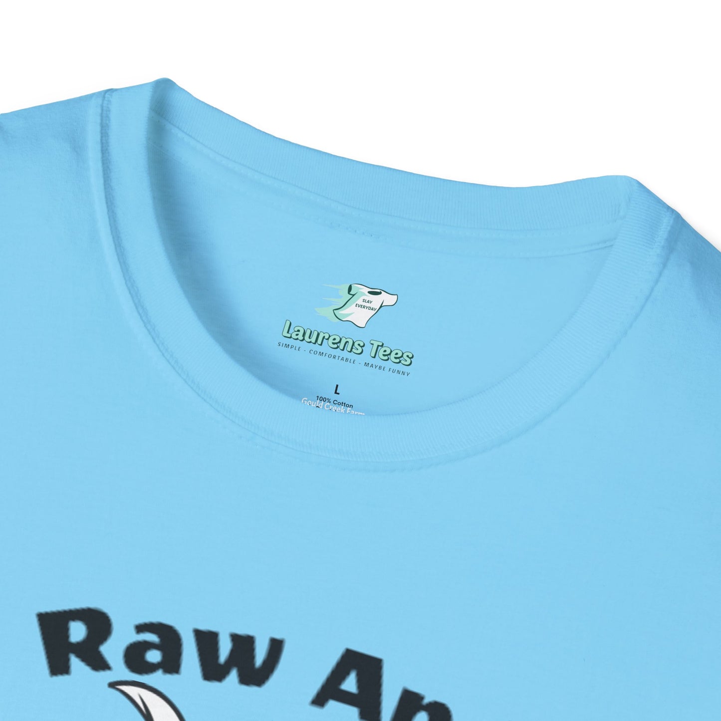 Raw And Udderly Delicious Front - Unisex Softstyle T-Shirt