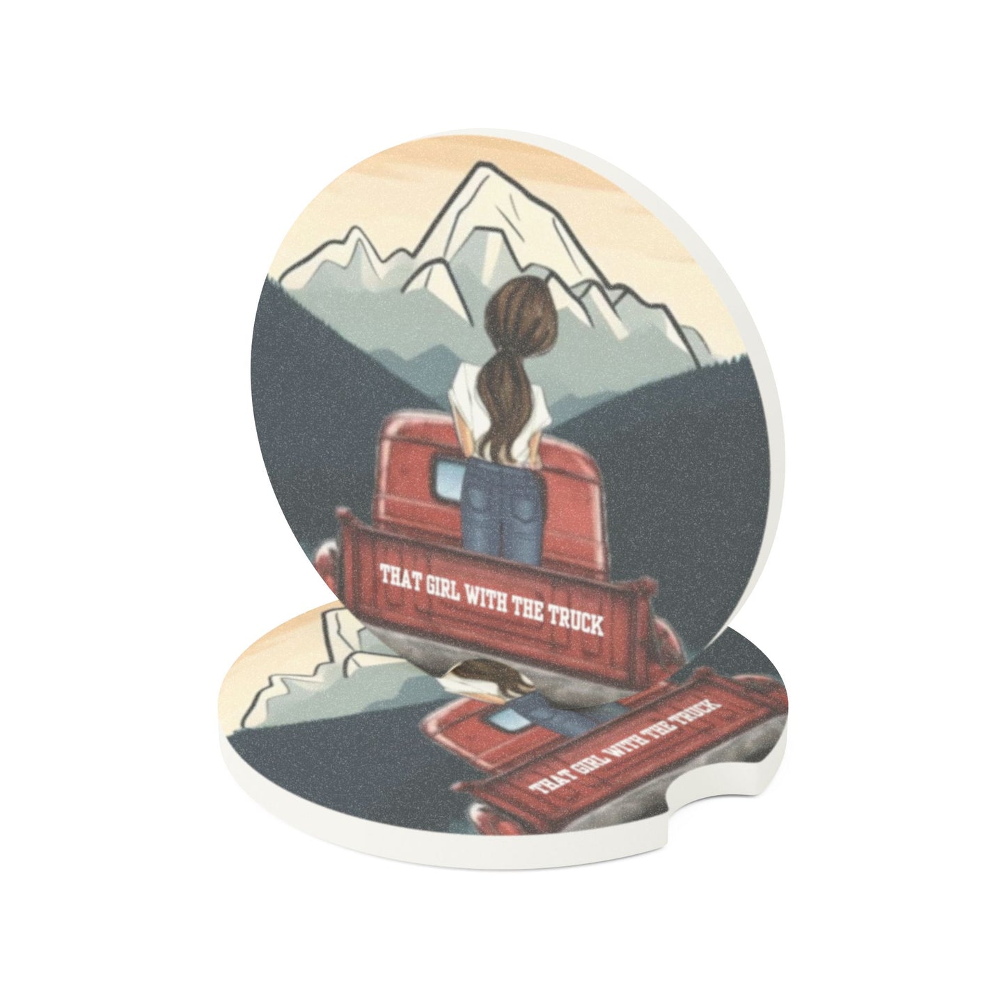 That Girl With The Truck - Soapstone Car Coaster