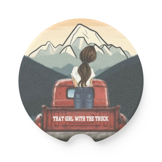 That Girl With The Truck - Soapstone Car Coaster