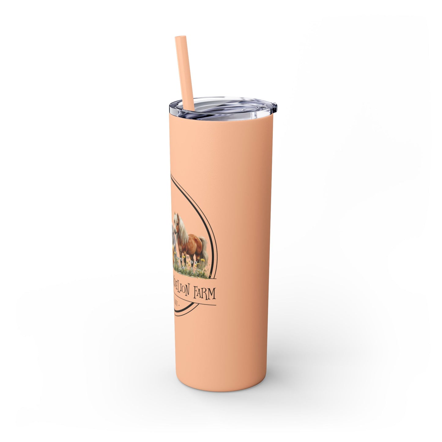 Whispering Dandelion Farm - Skinny Tumbler with Straw, 20oz