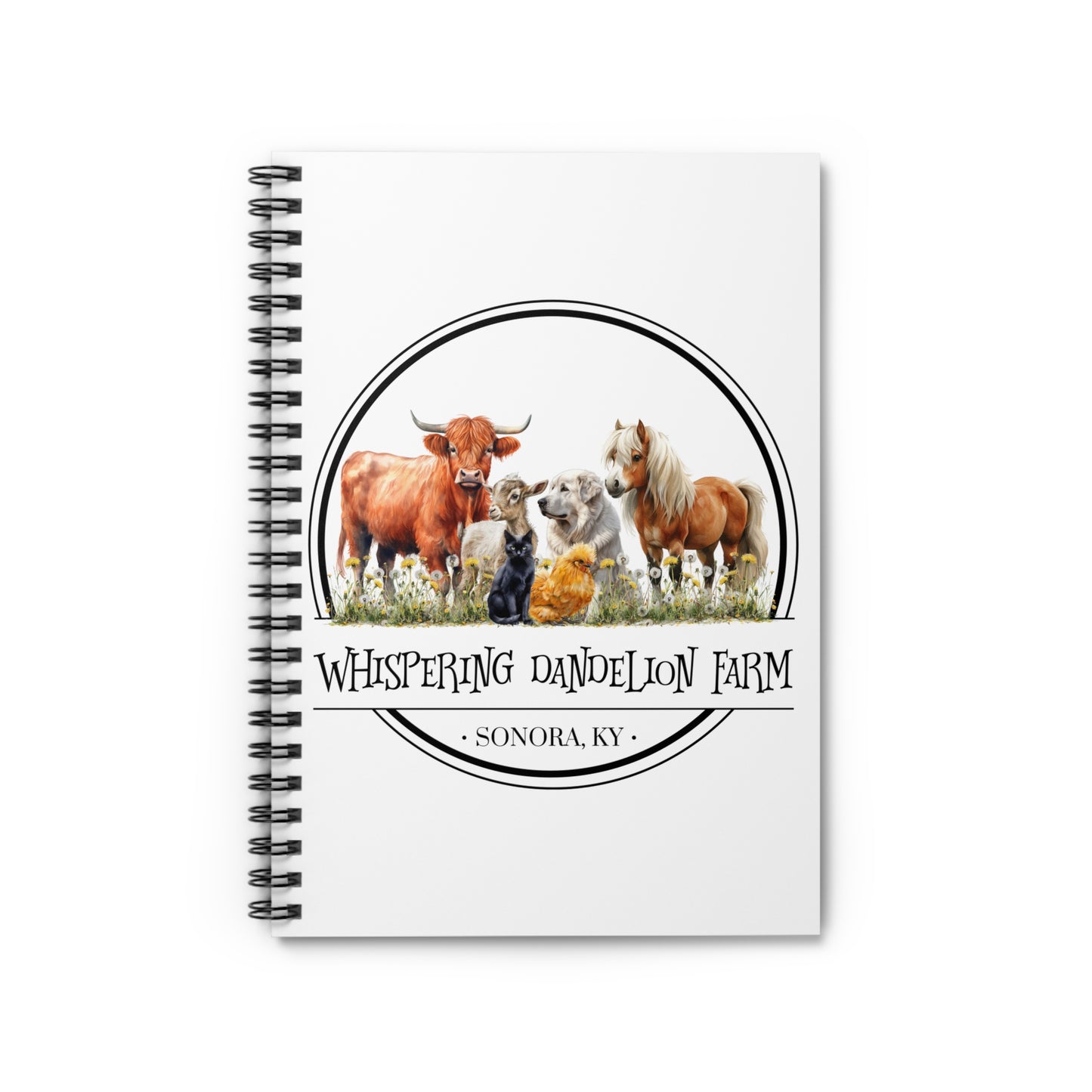 Whispering Dandelion Farm - Spiral Notebook - Ruled Line