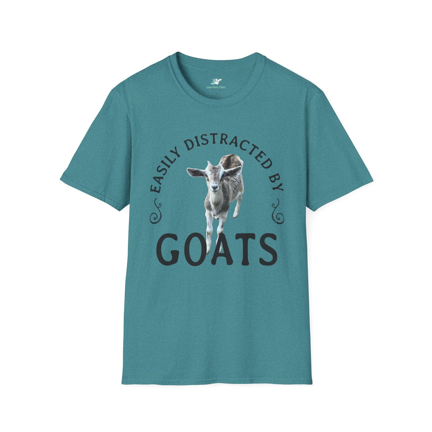 Easily Distracted by GOATS Front - Unisex Softstyle T-Shirt