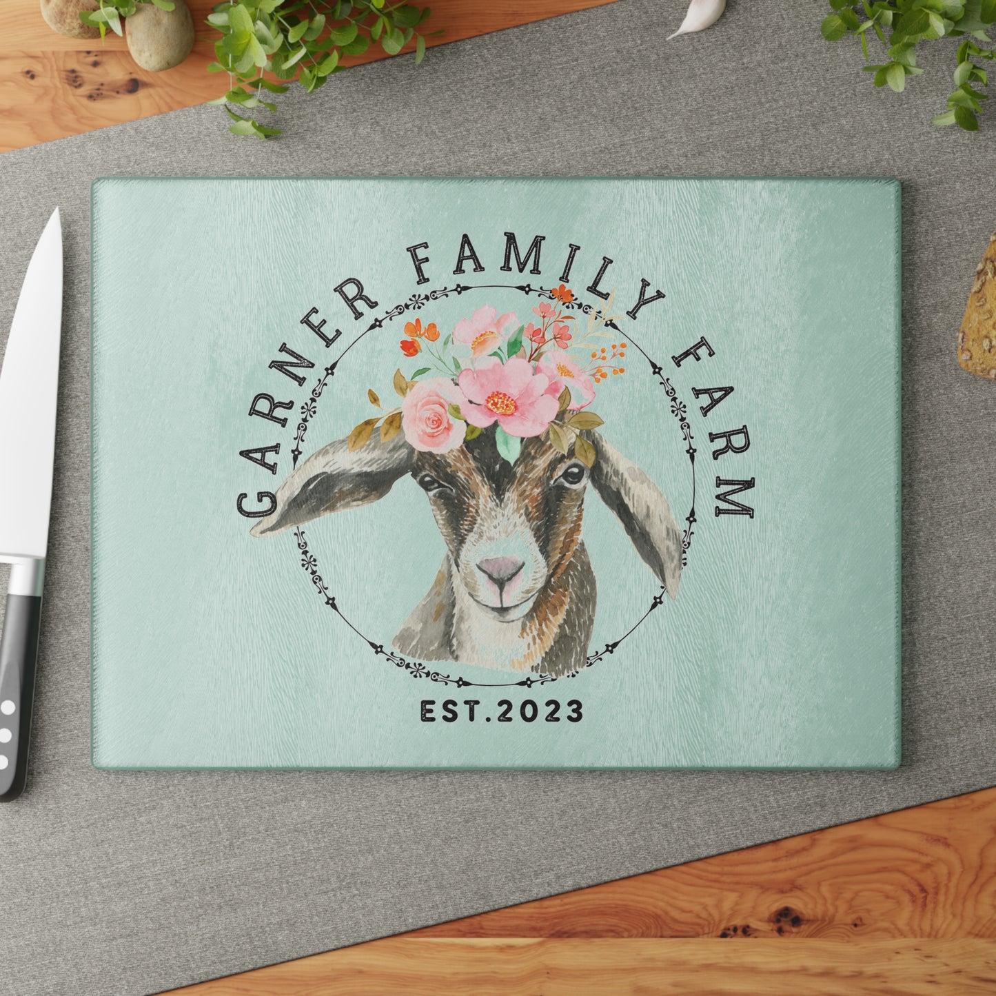 Garner Family Farm - Glass Cutting Board