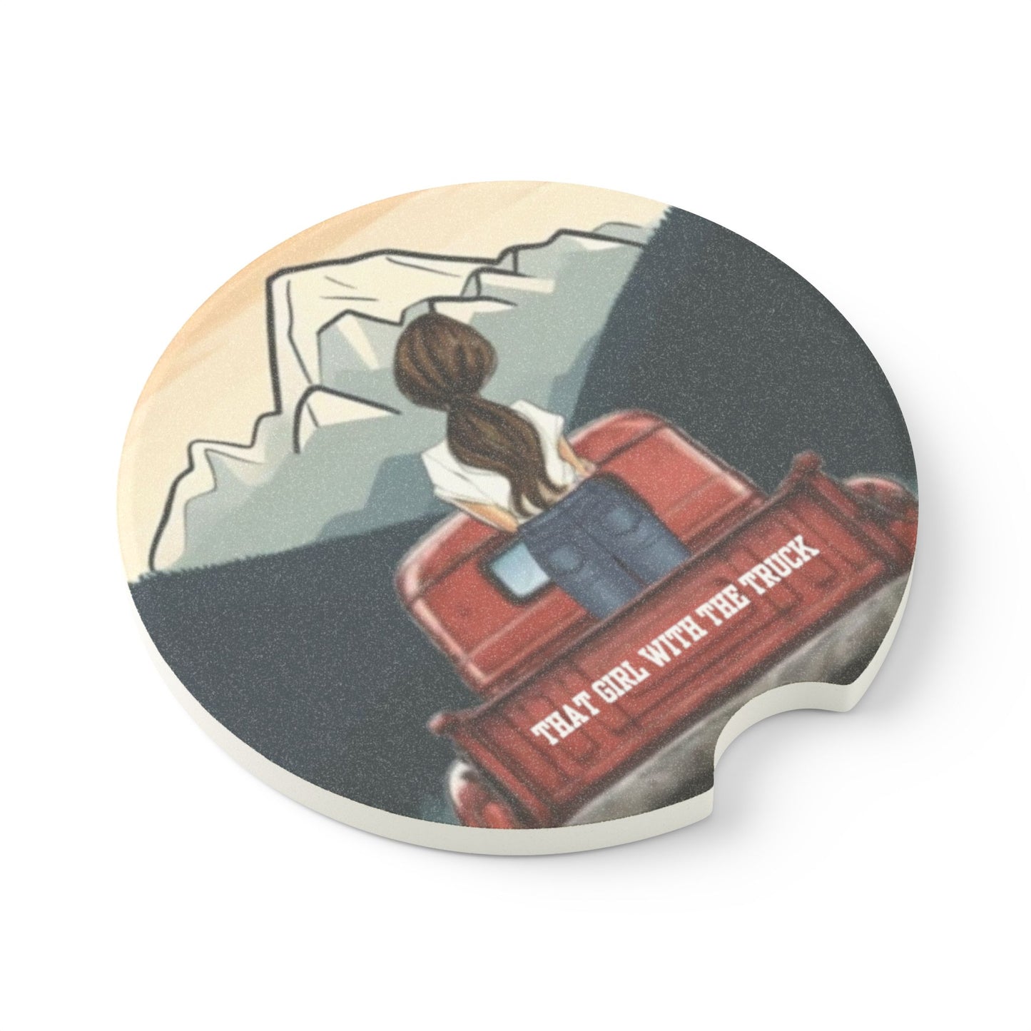 That Girl With The Truck - Soapstone Car Coaster