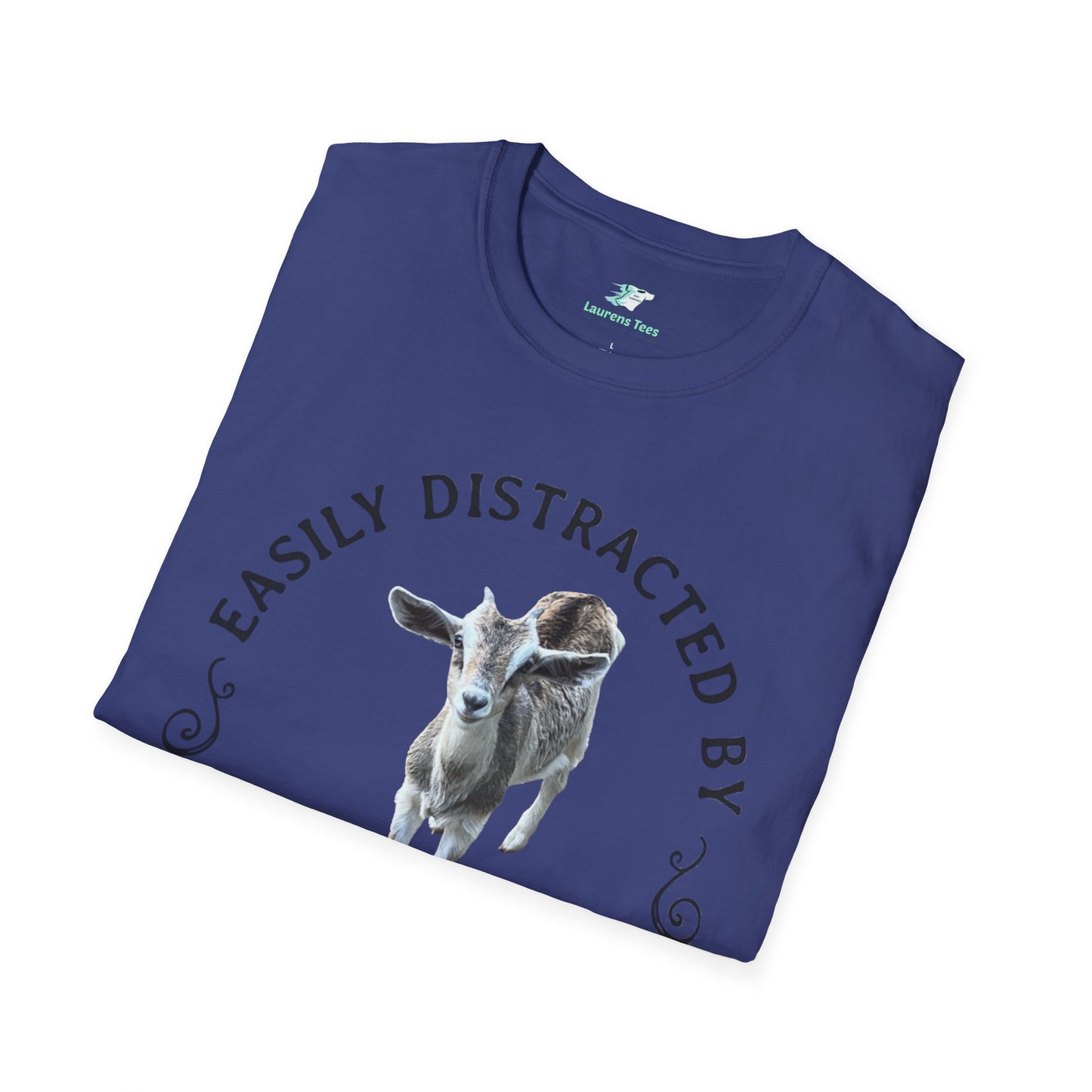 Easily Distracted by GOATS Front - Unisex Softstyle T-Shirt