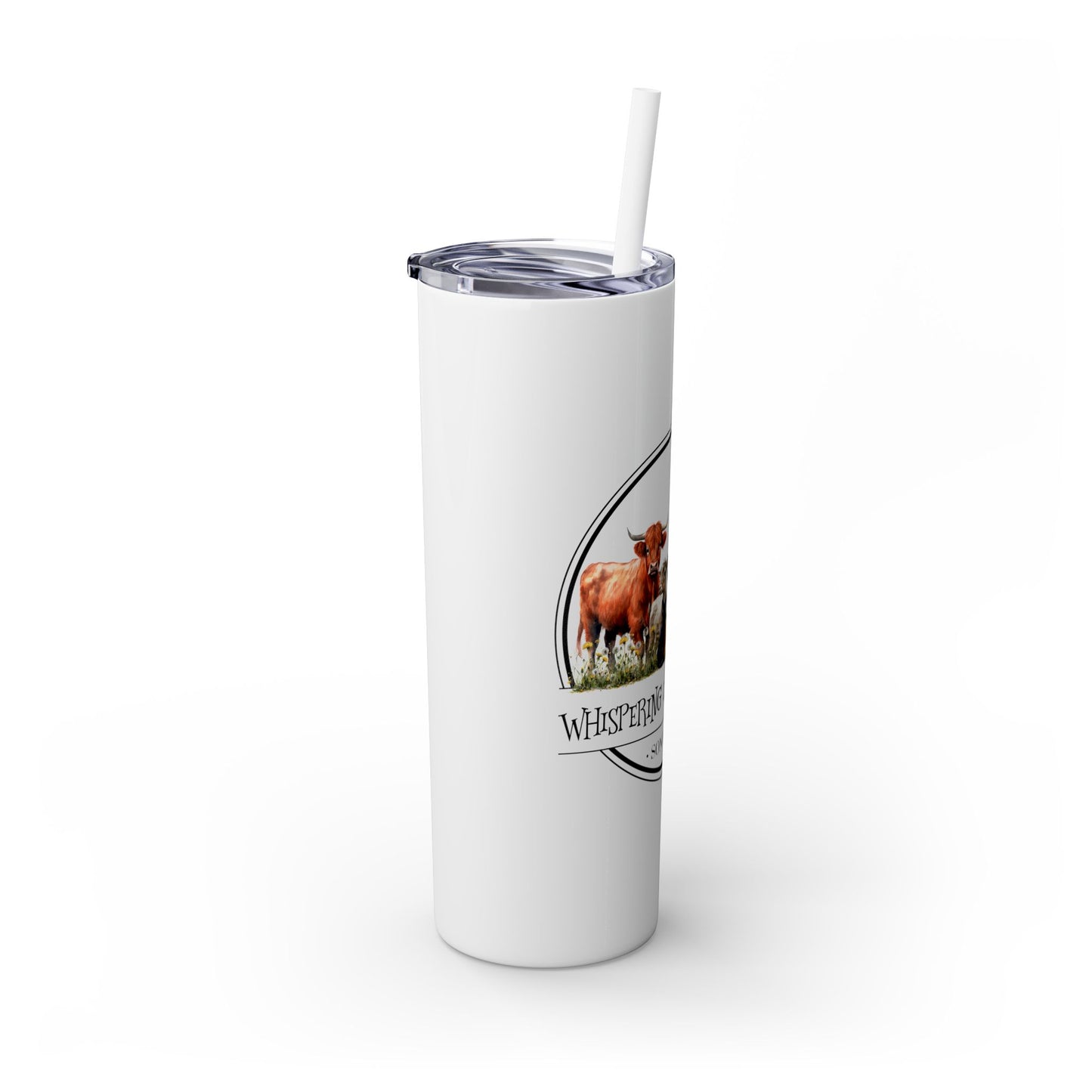 Whispering Dandelion Farm - Skinny Tumbler with Straw, 20oz