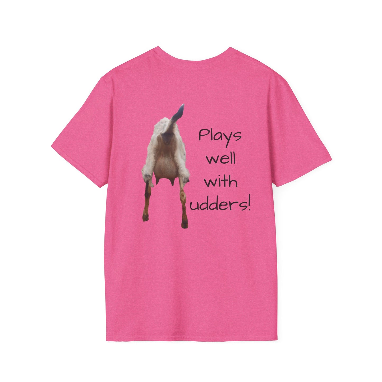 Plays Well With Udders - Unisex Softstyle T-Shirt