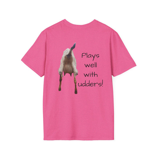 Plays Well With Udders - Unisex Softstyle T-Shirt