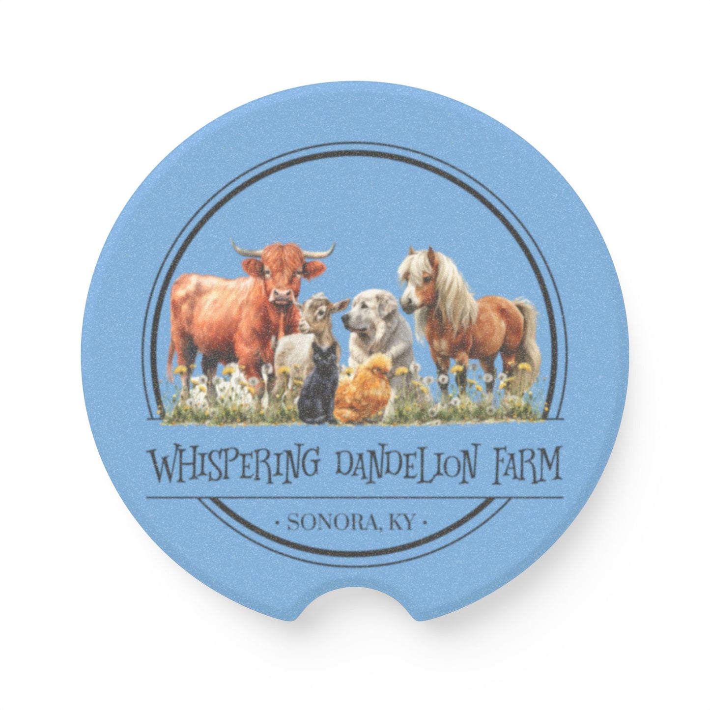 Whispering Dandelion Farm - Soapstone Car Coaster