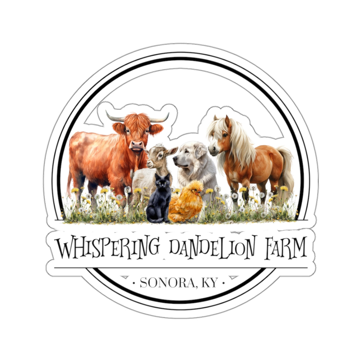 Whispering Dandelion Farm - Kiss-Cut Stickers