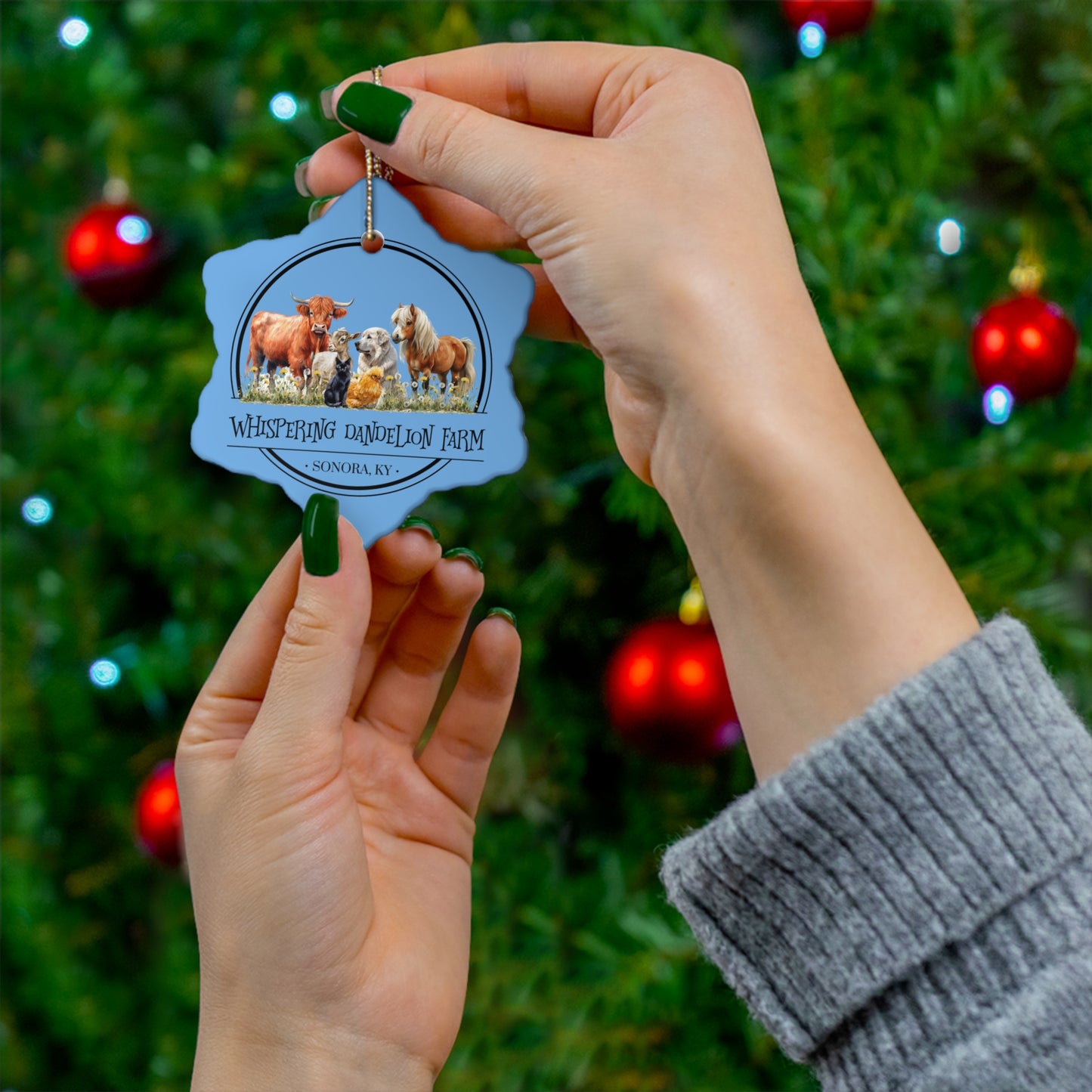 Whispering Dandelion Farm - Ceramic Ornament, 4 Shapes