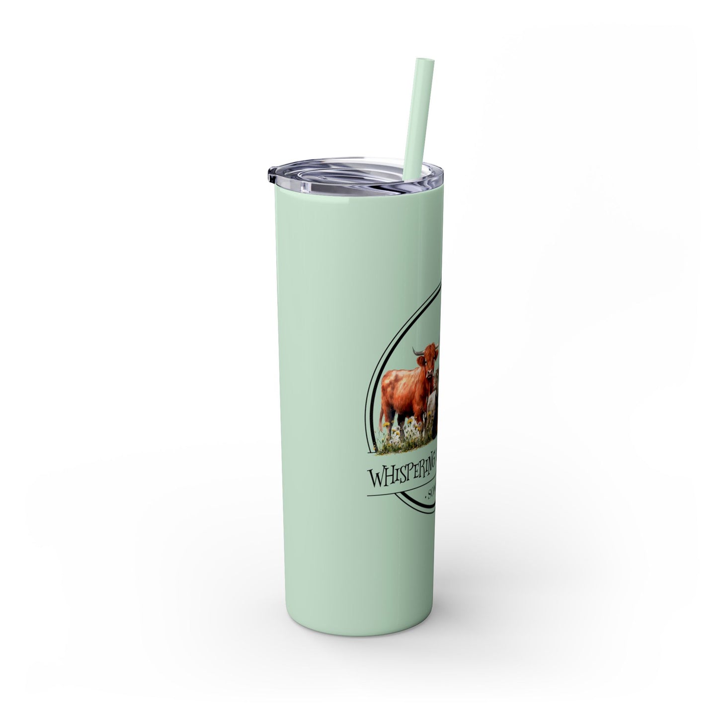 Whispering Dandelion Farm - Skinny Tumbler with Straw, 20oz