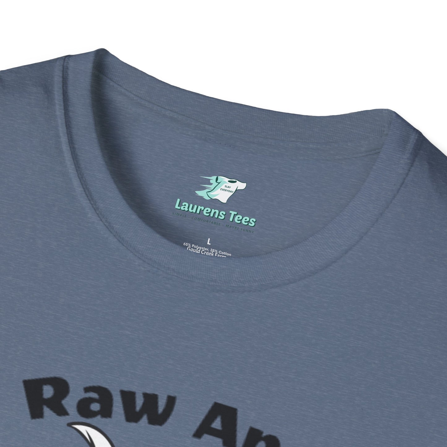 Raw And Udderly Delicious Front - Unisex Softstyle T-Shirt