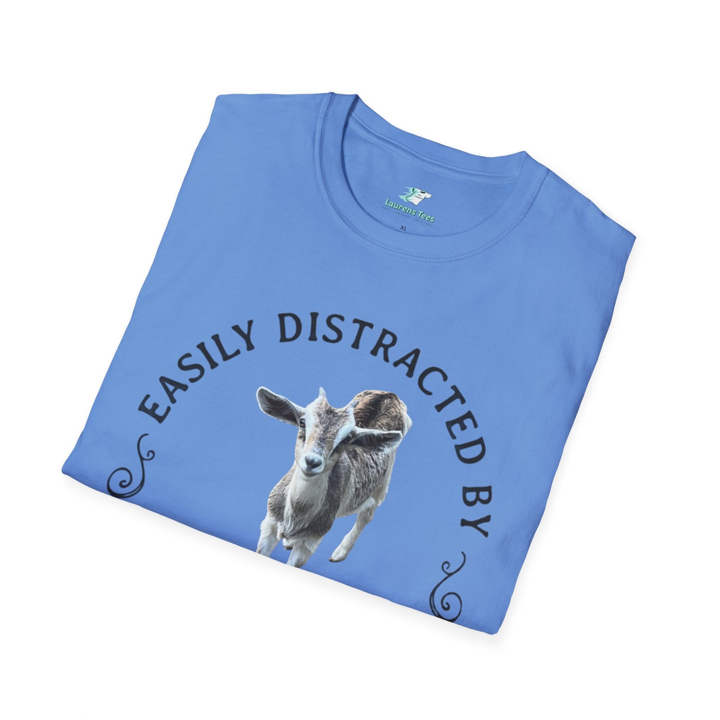 Easily Distracted by GOATS Front - Unisex Softstyle T-Shirt