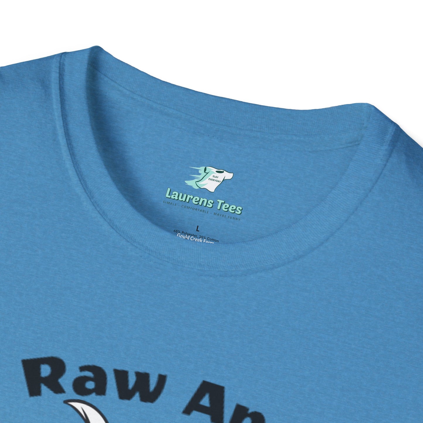 Raw And Udderly Delicious Front - Unisex Softstyle T-Shirt