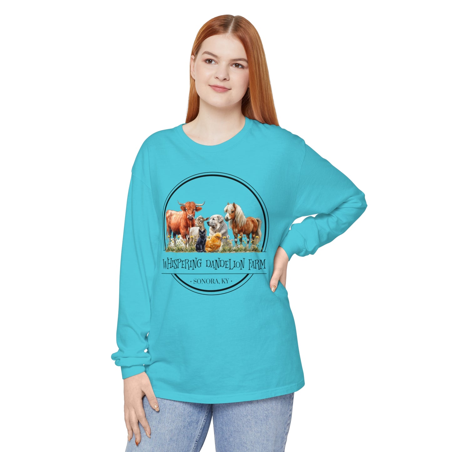 Whispering Dandelion Farm - Unisex Garment-dyed Long Sleeve T-Shirt