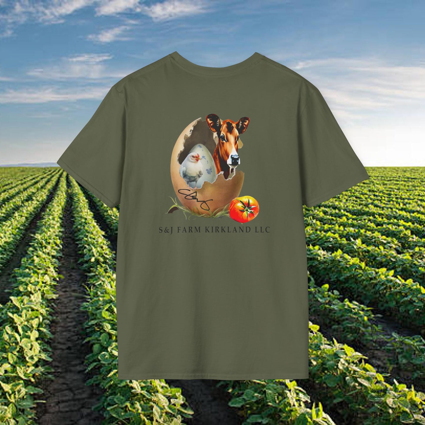 S&J Farm Kirkland LLC BACK ONLY - Unisex Softstyle T-Shirt