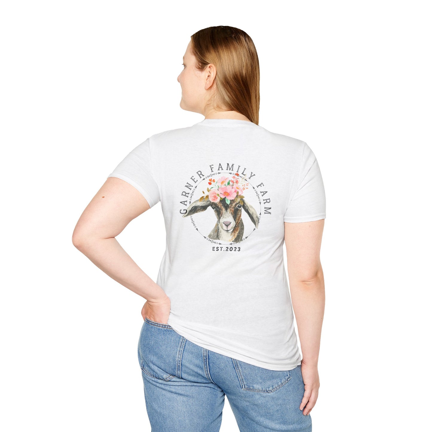 Garner Family Farm Front/Back - Unisex Softstyle T-Shirt