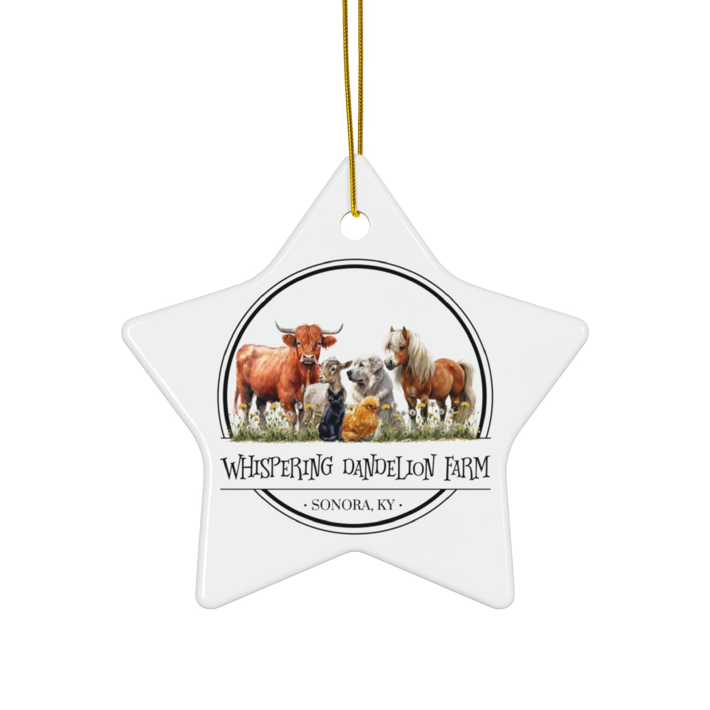 Whispering Dandelion Farm - Ceramic Ornament, 4 Shapes