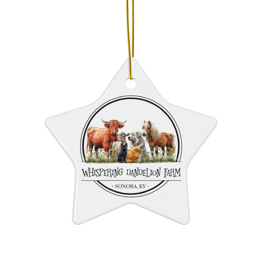 Whispering Dandelion Farm - Ceramic Ornament, 4 Shapes