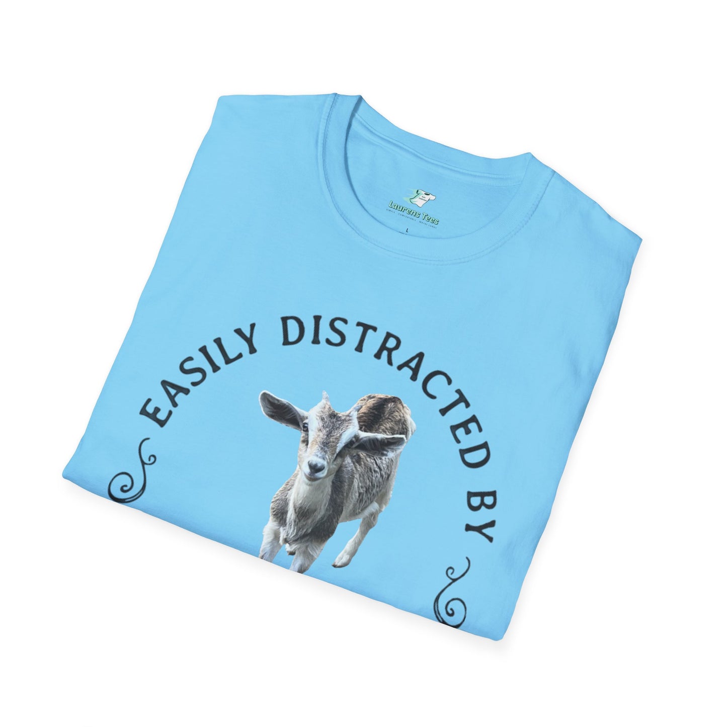 Easily Distracted by GOATS Front - Unisex Softstyle T-Shirt