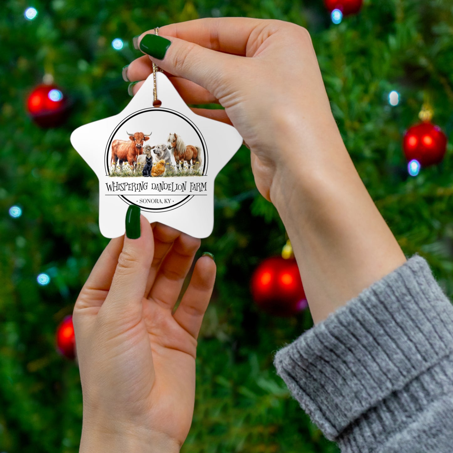 Whispering Dandelion Farm - Ceramic Ornament, 4 Shapes