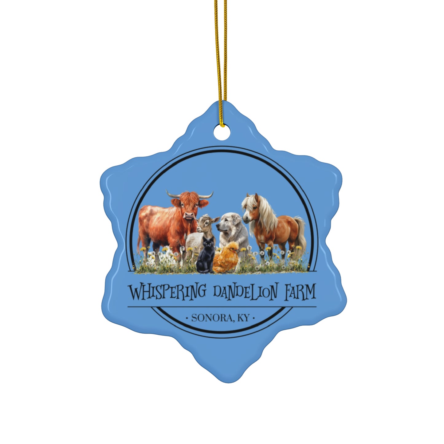 Whispering Dandelion Farm - Ceramic Ornament, 4 Shapes