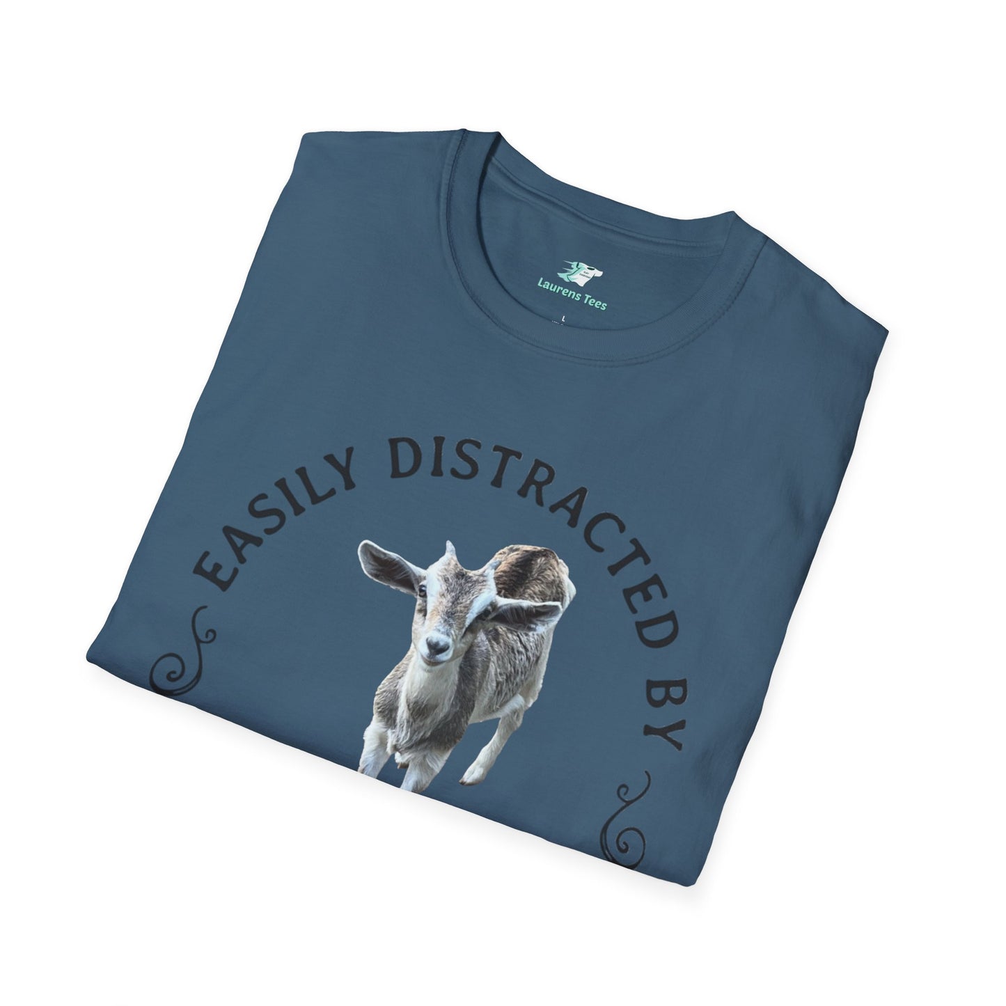 Easily Distracted by GOATS Front - Unisex Softstyle T-Shirt