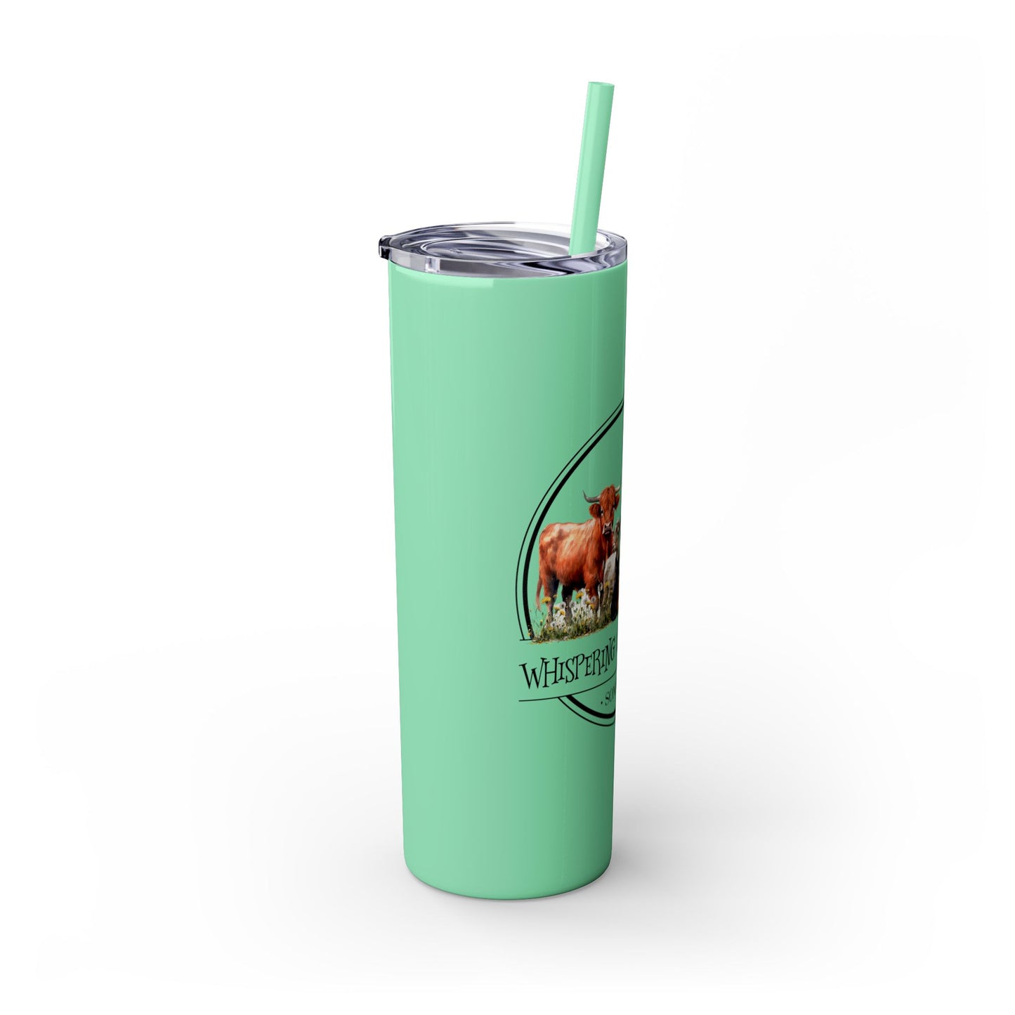 Whispering Dandelion Farm - Skinny Tumbler with Straw, 20oz