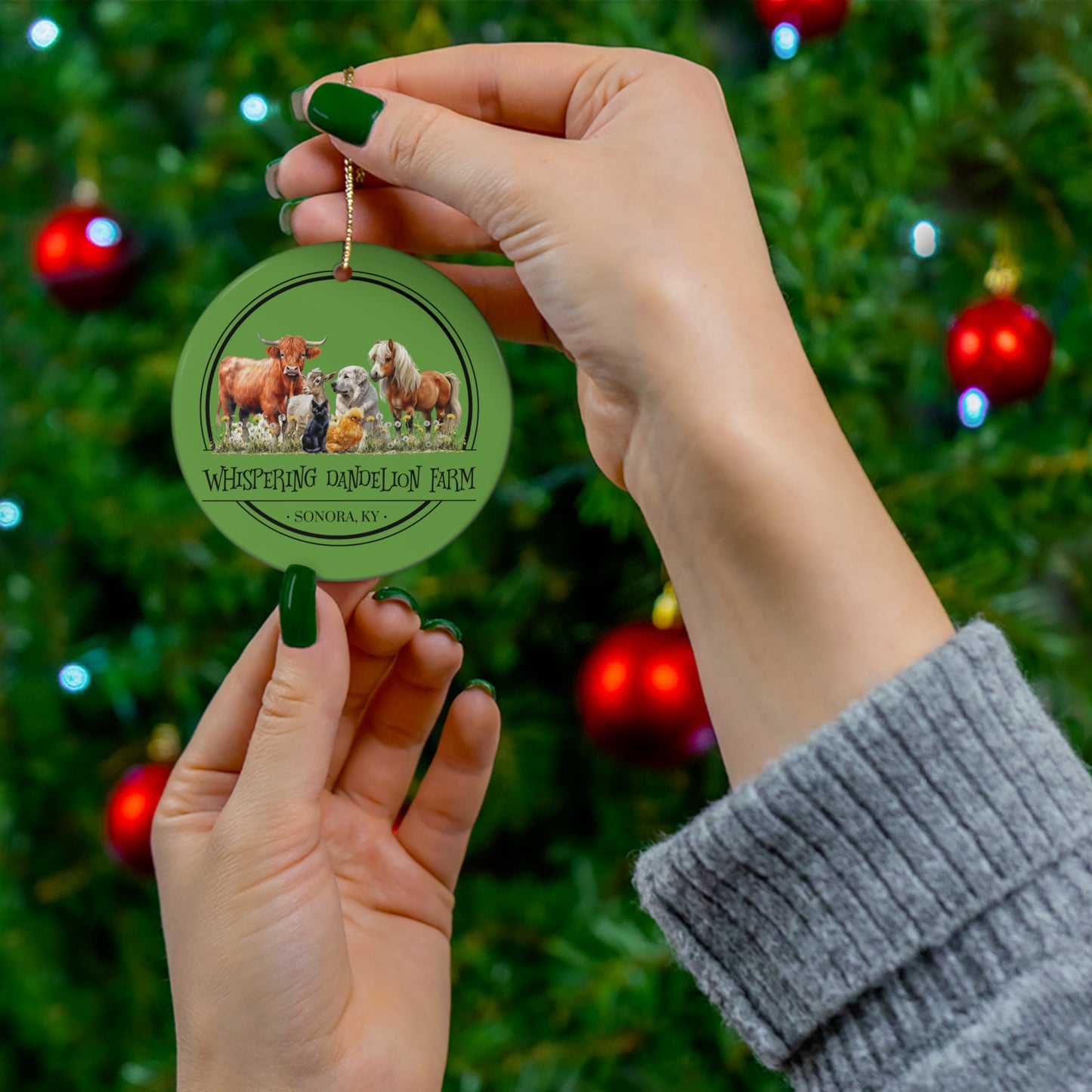 Whispering Dandelion Farm - Ceramic Ornament, 4 Shapes