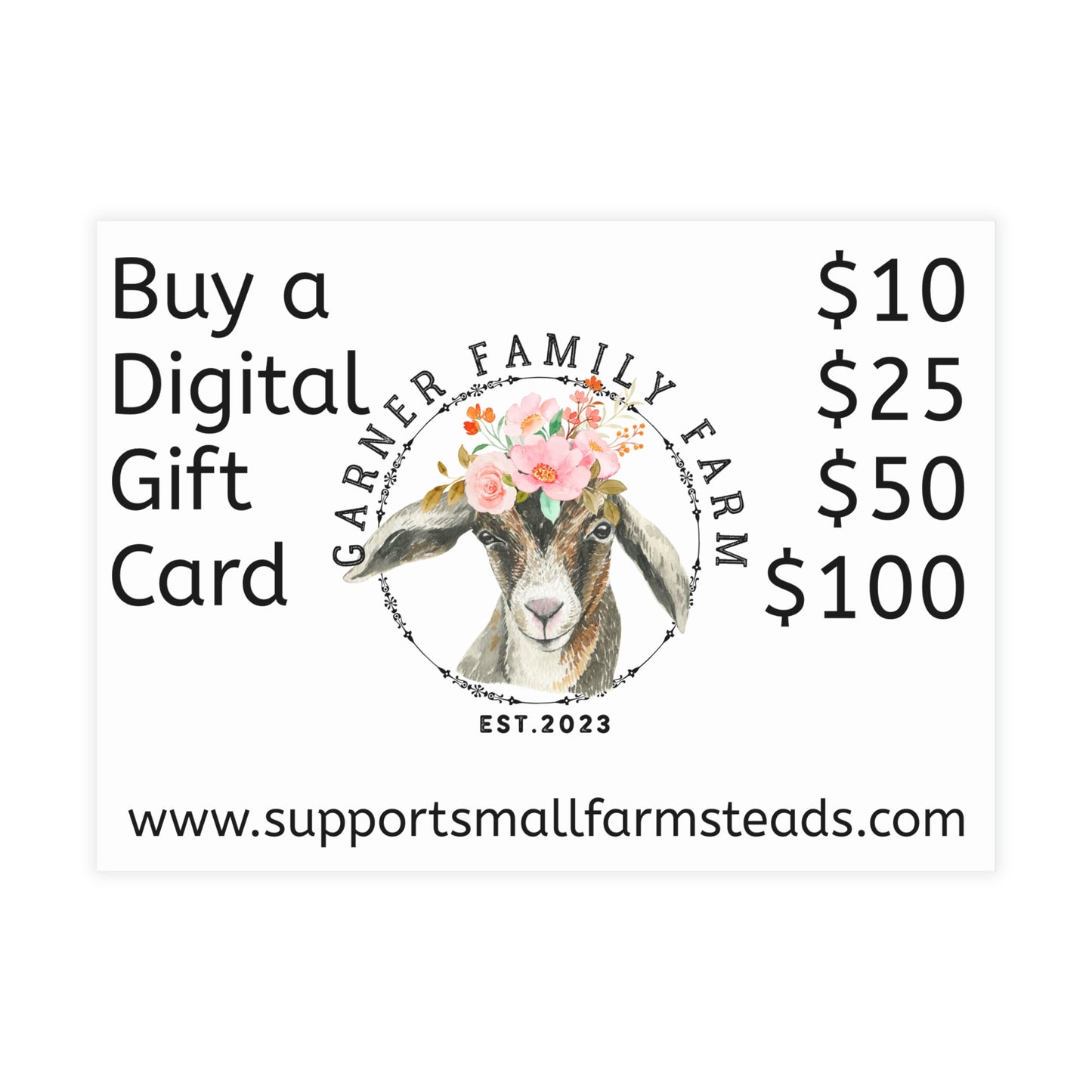 Garner Family Farm - Digital Gift Card